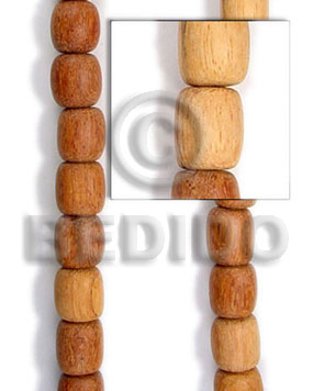 Bayong barrel 10x15mm Tube & Heishe Wood Beads