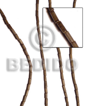 Greywood heishe 2x5mm Tube & Heishe Wood Beads