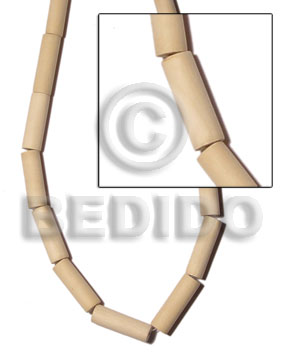 Natural white tube 10mmx30mm Tube & Heishe Wood Beads