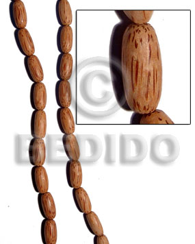 palmwood capsule 25mmx11mm - Tube & Heishe Wood Beads