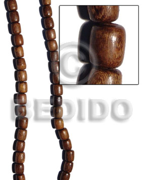 Barrel robles wood 14mmx12mm Tube & Heishe Wood Beads