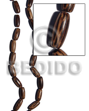 hand made Patikan wood capsule 25x10mm Tube & Heishe Wood Beads