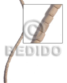 4mmx6mm natural white wood heishe - Tube & Heishe Wood Beads