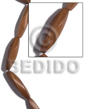 15mmx55mm robles footbal twist / 7 pcs - Twisted Wood Beads