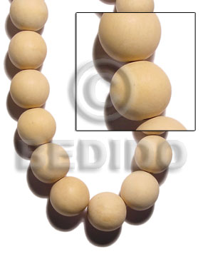 Natural White Wood Round Beads