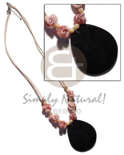 45mm teardrop blacktab dyed Unisex Necklace