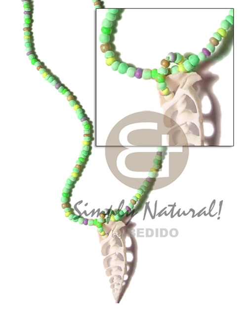 Lime green tones 2-3mm coco Unisex Necklace