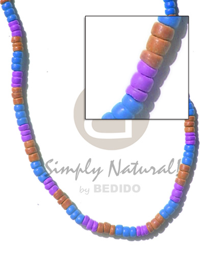 4-5mm coco Pokalet violet/brown/blue combination - Unisex Necklace