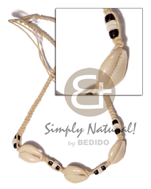 hand made Sigay macrame white clam Unisex Necklace