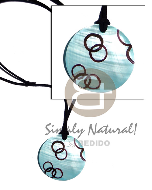 hand made 50mm colored handpainted round kabibe Unisex Necklace