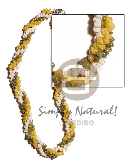 hand made Twisted 3 types mongo shell Unisex Necklace