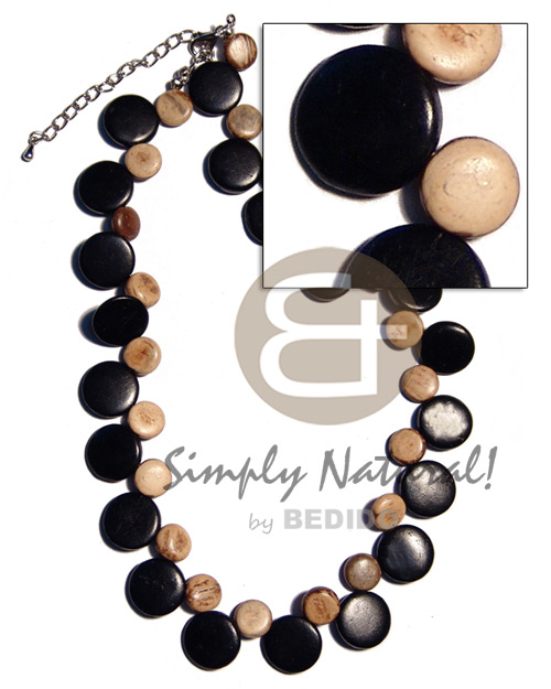 Single row 15mm black Unisex Necklace