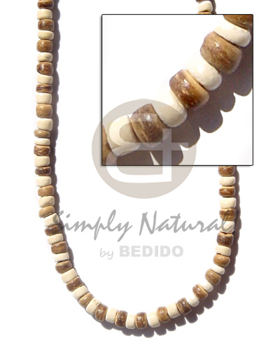 4-5mm coco pukalet tiger & bleach alternate - Unisex Necklace