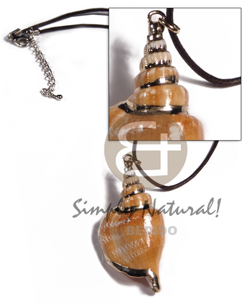 Brown wax cord brown Unisex Necklace