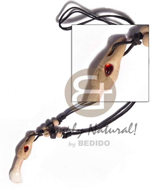 hand made 45mm clay tooth adjustable Unisex Necklace