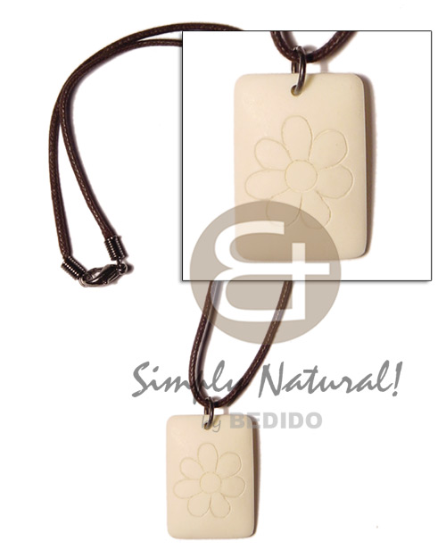 hand made 40mm white bone dog tag Unisex Necklace
