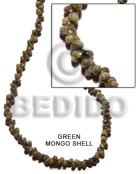 Green mongo shell Whole Shell Beads