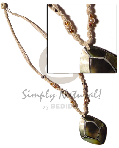 Macrame bead accent and Womens Necklace