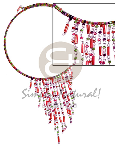 Dangling Multicolored Glass Beads In