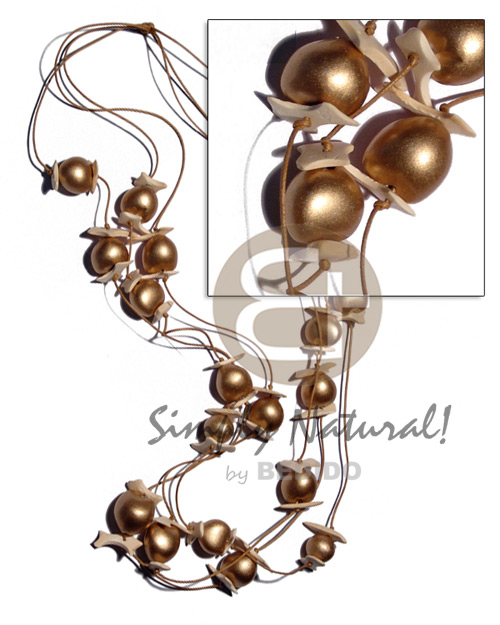 hand made 3 layers graduated wax cord Womens Necklace
