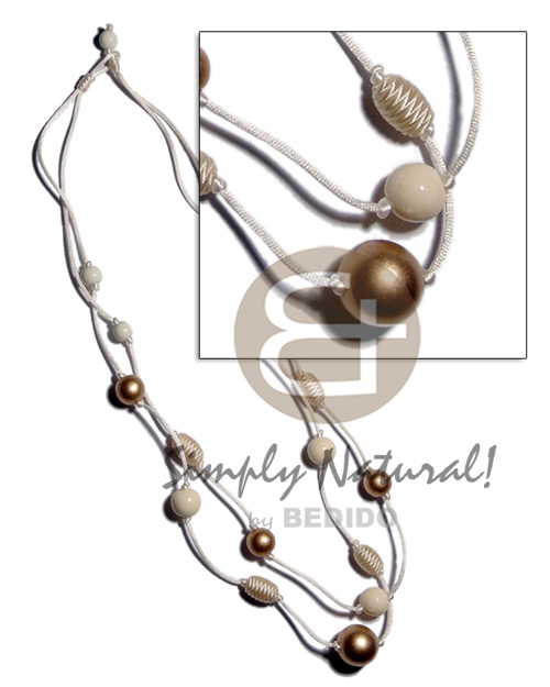 hand made 2 layes crème satin cord Womens Necklace