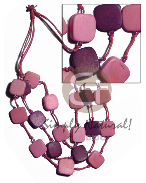 hand made 3 rows wax cord Womens Necklace