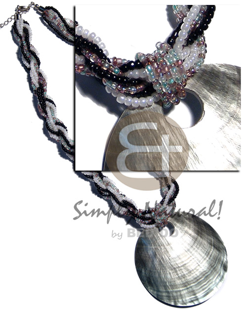 hand made 10 rows twisted glass beads Womens Necklace