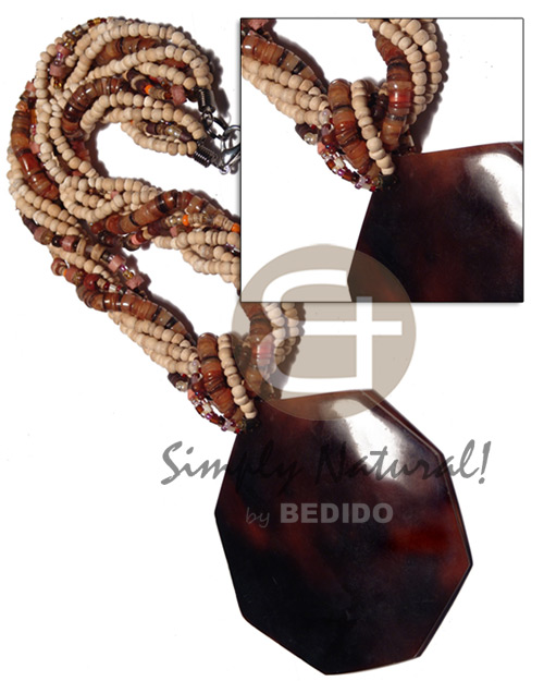 hand made 7 layers twisted 2-3mm coco Womens Necklace