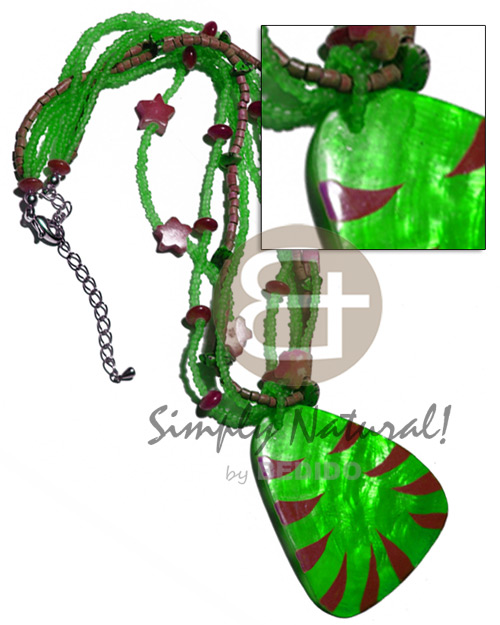 hand made 4 layers matte plastic beads Womens Necklace