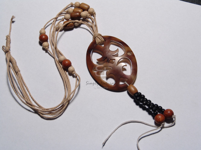hand made 55mm wooden flower kabibe Womens Necklace