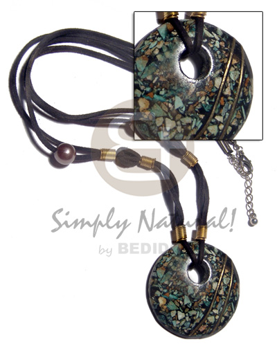 hand made 40mm crushed limestones brasswire Womens Necklace
