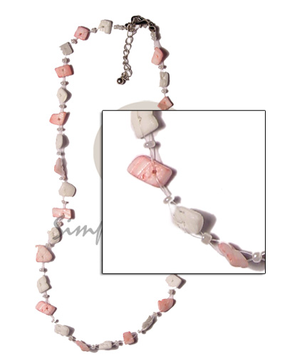 hand made Floating shell chips glass Womens Necklace