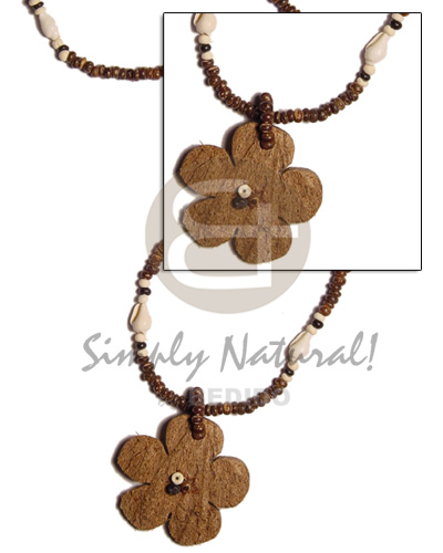 hand made 2-3 coco pokalet brown Womens Necklace