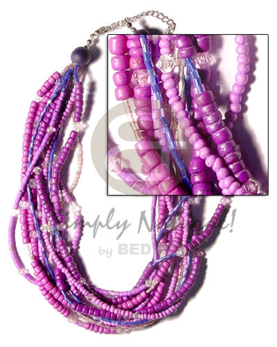 hand made Multi layered lavender graduated tones Womens Necklace