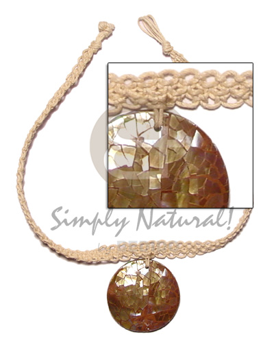 Macrame choker round brown Womens Necklace