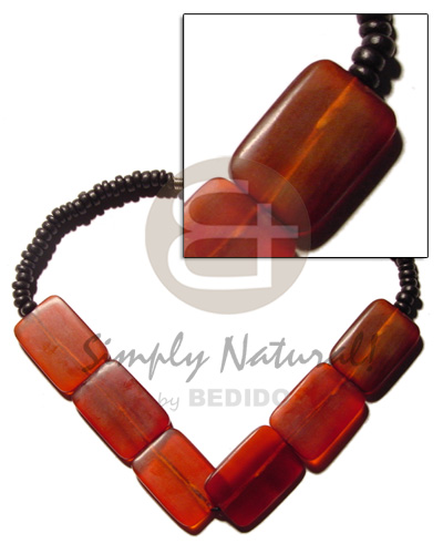 hand made Rectangular red horn choker Womens Necklace