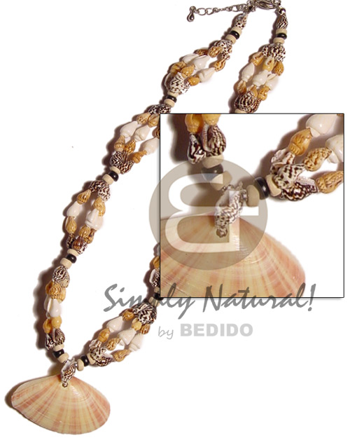 Tiger nassa pigtim clam Womens Necklace