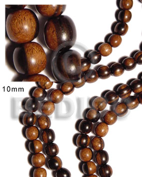 tiger camagong round beads 10mm - Wood Beads