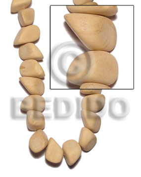 hand made Natural white wood chunk nuggets Wood Beads