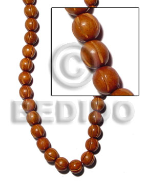 hand made Bayong round beads groove Wood Beads