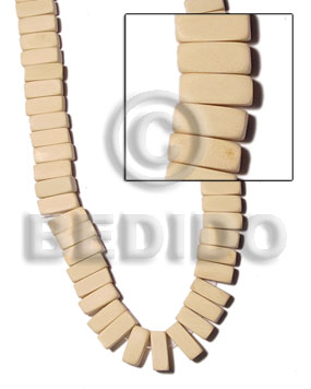 nat. white wood rectangular block sidedrill 8mmx18mm - Wood Beads