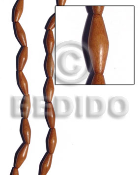 Bayong football 7mmx20mm Wood Beads