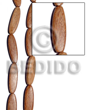 Palmwood flat football 7mmx14mm45mm Wood Beads