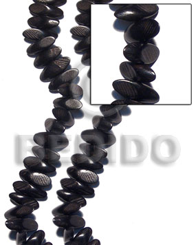 Black camagong slidecut 8mmx15mmx20mm Wood Beads