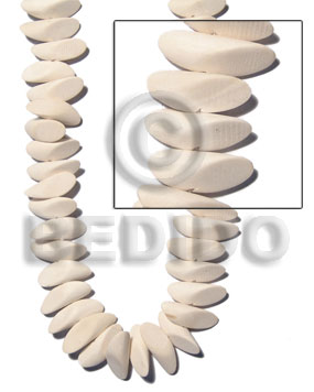 nat. white wood slidecut 27mmx10mmx9mm - Wood Beads