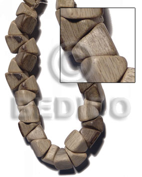 "greywood" barrel double slidecut 11mm  / 57 pcs. per 16 in. str. - Wood Beads