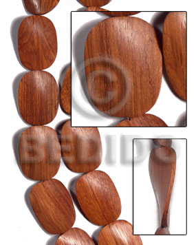 hand made 30mmx40mmx6mm redwood sibucao twisted Wood Beads