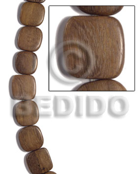 25mmx25mmx5mm robles square  rounded edges / 16 pcs - Wood Beads