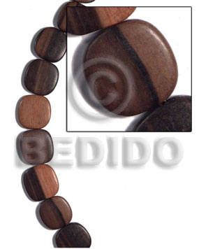 hand made 25mmx25mmx5mm camagong tiger ebony hardwood Wood Beads