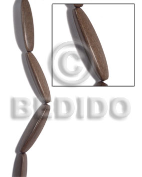 hand made Elongated 3 sided 55mmx15mm greywood Wood Beads